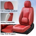 thumbnail image 6 of Coverado Car Seat Covers Full Set, Waterproof High-grade Leather Seat Protectors with Lumbar Support, Auto Cushions Universal Fit for Most Cars SUV Trucks, Red, 6 of 9