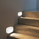 thumbnail image 3 of 1 unidad de luces nocturnas con sensor de movimiento LED que funcionan con pilas, sin cables, para pegar en lámparas, escaleras y paredes de la cocina, color blanco. Pilas 3 AAA no incluidas., 3 of 8