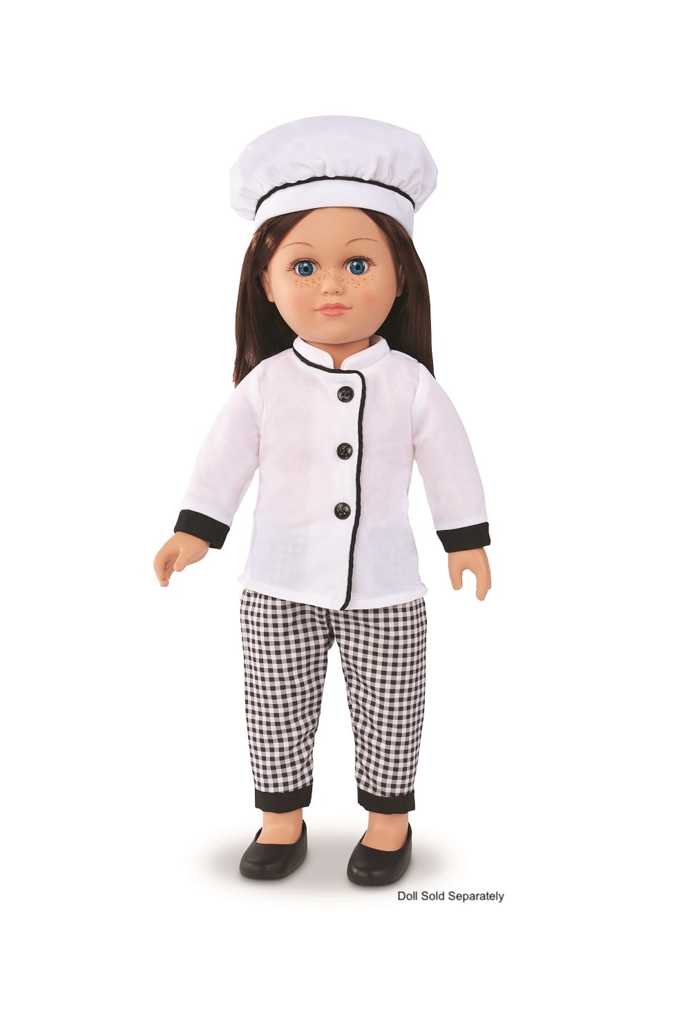 My Life As Chef Fashion Set for 18-inch Doll, 5 Pieces Included, Black and White Color