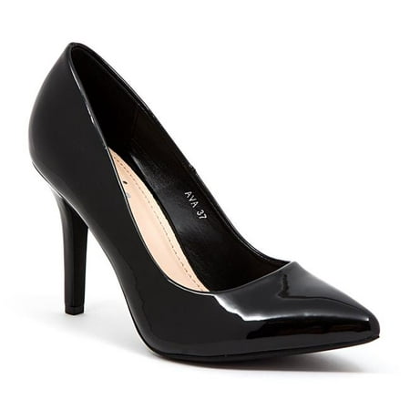 Lady Couture AVA - PATENT-BLK-37 3.5 in. Heel Pump Shoes, Black - Size ...