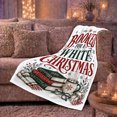 thumbnail image 6 of Booked For A White Christmas Books Cocoa And Glasses Cozy Holiday Typography Flannel Blanket For Book Lovers, Soft Warm Home Decor For Bedroom Living Room Christmas Gift, 6 of 9