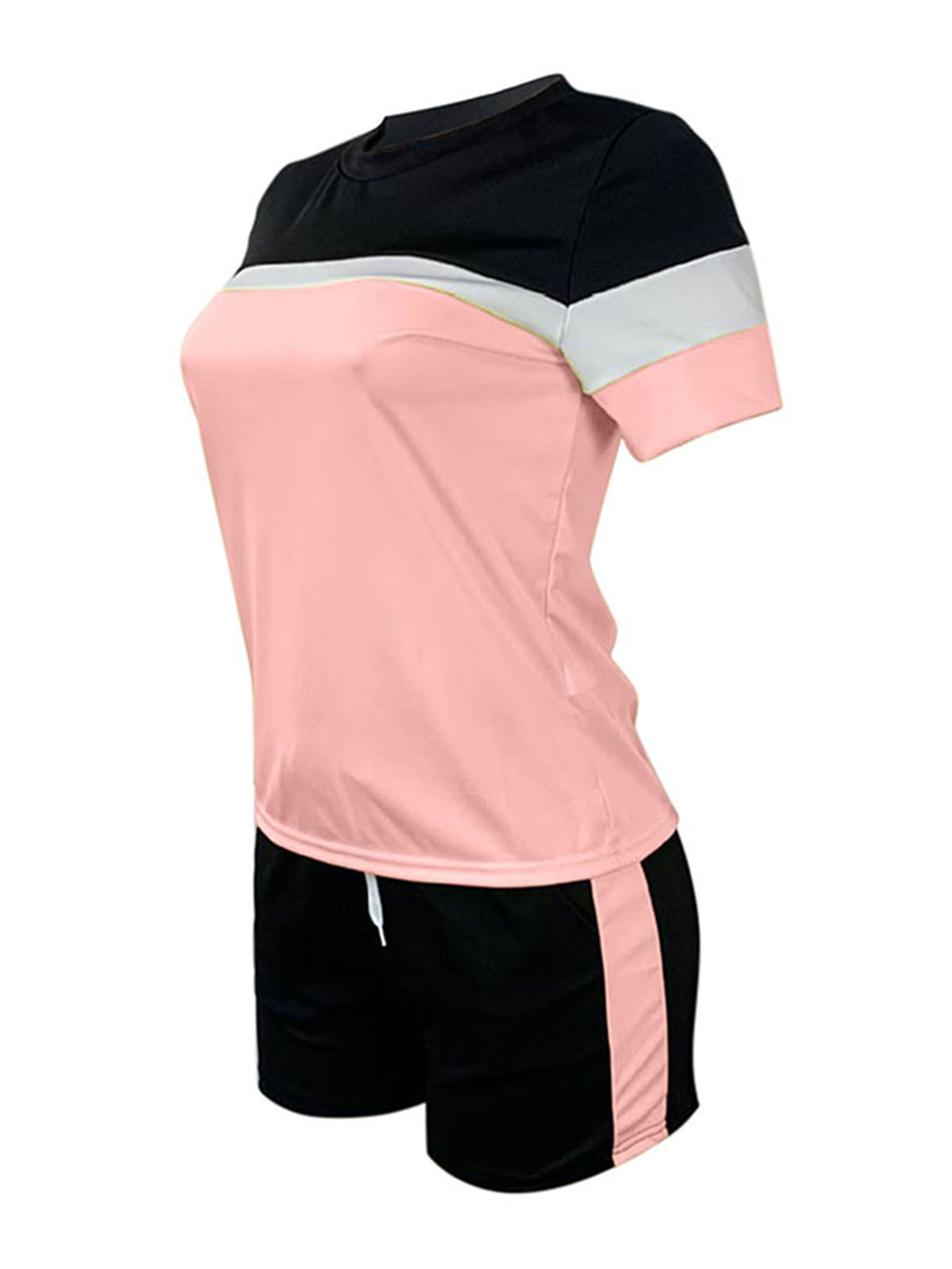 Pink Printing Women'S Outfits Short Sleeve T-Shirts And Long Pants 2 Piece  Set Fitness XL XXL XXXL Women'S Summer Tracksuit