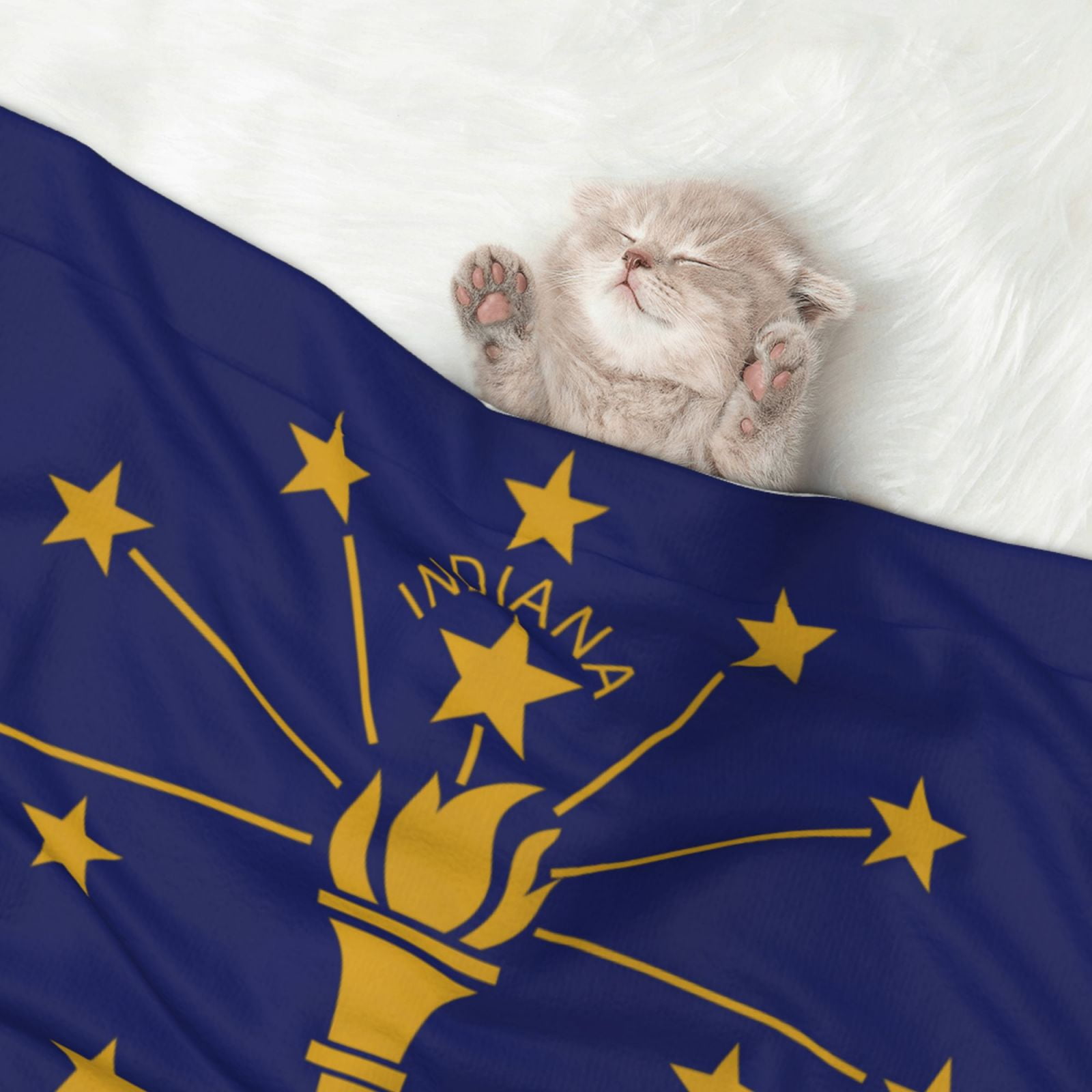 Indiana Dog Blanket Soft Warm Flannel Cat Blanket Great Pet Throw for Cats Puppy Small Medium Large Dog