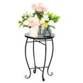 Ktaxon Green Flower Mosaic Wrought Iron Outdoor Accent Table