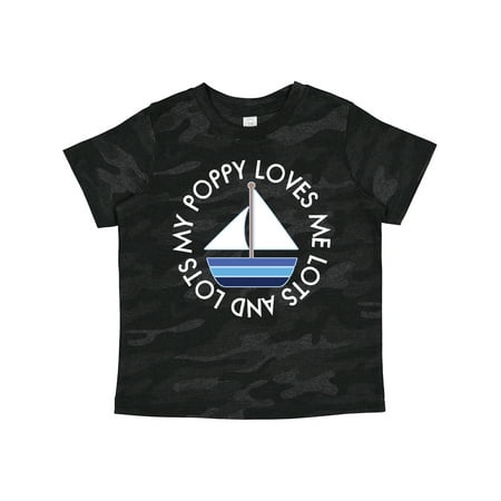

Inktastic My Poppy Loves Me Grandson Sailboat Boys Boys Toddler T-Shirt