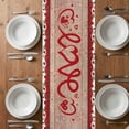 thumbnail image 6 of Valentine's Day Table Runner - 48 Inch Long, Kitchen Dining Table Runner Dresser Scarves, Romantic Roses Love Heart Gnomes Wooden Farmhouse Decor for Coffee Tables Wedding Party Banquet, 6 of 8