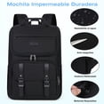 thumbnail image 3 of Mochila para Laptop de 15,6 Pulgadas para Mujeres y Hombres Port&aacute;til Mochila Vintage Impermeable Mochila de Viaje con Puerto de Carga USB Mochila Universitaria Aprobado por la TSA Negro, 3 of 8