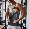 thumbnail image 5 of Uemuo Surrealist Cow Pattern Men's Muscle Shirts Sleeveless Dry Fit Gym Workout Tank Top Lightweight Sports Tank Top Beach Tank Top, Loose-fit Sleeveless Shirt-Large, 5 of 7
