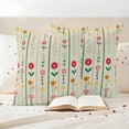 thumbnail image 3 of Green Spring Floral Outdoor Waterproof Pillow Covers, Colorful Summer Flowers Vintage Botanical Decorative Square Throw Pillowcase Sofa Cushion Sham for Patio/Couch/Chair, 24"x24" 2 Pack, 3 of 8