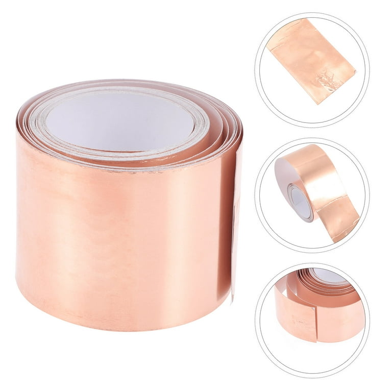1 Roll of Electric Guitar Shielding Copper Foil Tape Noise Shielding Tape  (Rose Gold) 