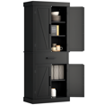 thumbnail image 1 of HOMCOM 72" Tall Kitchen Pantry Storage Cabinet with Barn Doors, Black, 1 of 10