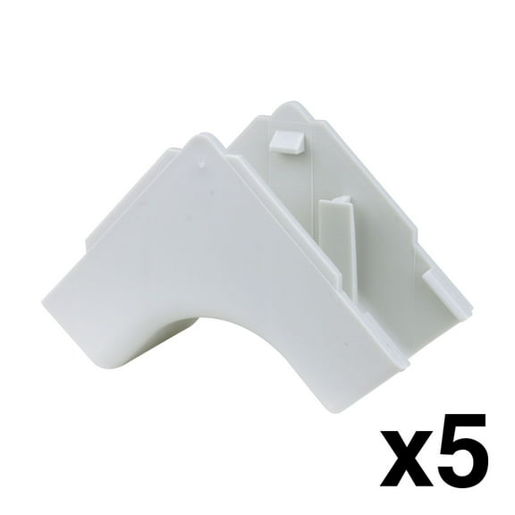 Construct Pro Raceway INSIDE Corner Adapters for Cable Covers (5-Pack, 1.38”, White)