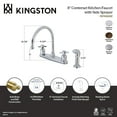 thumbnail image 4 of Kingston FB791DXSP Concord Two-Handle 4-Hole 8" Centerset Kitchen Faucet with Side Sprayer in Polished Chrome, 4 of 4