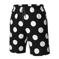 thumbnail image 5 of Kll Black And White Polka Dot Men'S Casual Summer Beach Shorts Hawaiian Shorts With Pockets-3x-Large, 5 of 9