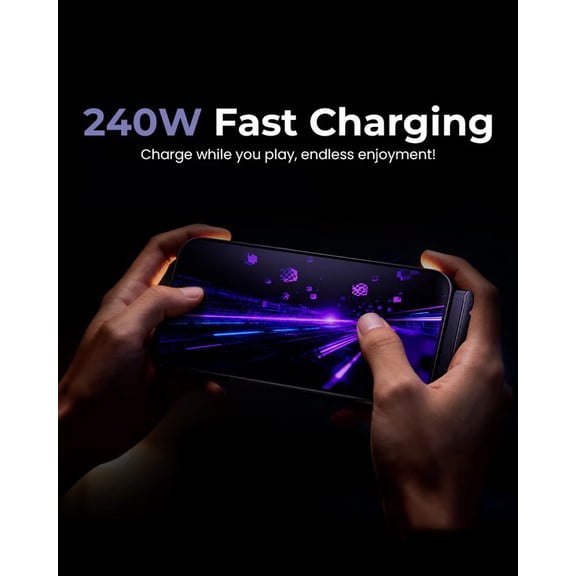 2-in-1 Invisible Holder Charger Cable, Fast Charging Cord with Built-in Phone Stand, Multi Nylon Braided with Hidden Folding 360° Stand, Phones Tablets Laptops(240w)