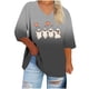 thumbnail image 2 of Heisall Womens T-shirts Halloween Print V-Neck 3/4 Sleeve Loose Plus Size Casual Fashion Daily Wear Tops, 2 of 4