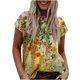 thumbnail image 2 of Pntutb Verano Mujer Casual Manga Corta Impreso O-Cuello Blusa Camiseta Señoras tops Pntutb Pntutb-9263, 2 of 4