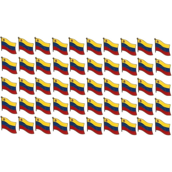 Pack of 50 Venezuela Flag Lapel Pins, Venezuelan Pin Badge