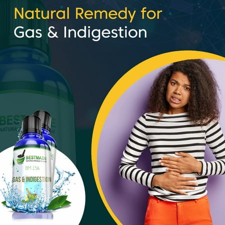 BestMade Natural Products Gas & Indigestion Natural Remedy for Bloating, Nausea, & Heartburn (BM156)