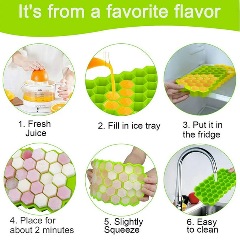 Bavbiiy Ice Cube Tray with 3 Different Shapes, Ice Trays for
