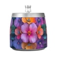 thumbnail image 7 of Yayeee Ashtray with Lid for Cigarette Smokeless Stainless Steel Home Ash Holder, Large Purple Flowers, 7 of 7