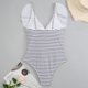 thumbnail image 4 of Bikini de traje de baño sexy con lazo de flash de vendaje de una pieza con cuello en V para mujer informal a la moda Fridja  nalpqowj54412, 4 of 5