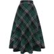thumbnail image 1 of Falda Larga de Cintura Alta elástica para Mujer, Acampanada, a Cuadros, para Invierno, cálida Long Green 711 3XL Long Green 711 3XL Xishao ropa, 1 of 2