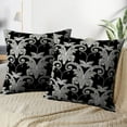 thumbnail image 3 of LALILO Throw Pillow Covers Floral Black White Baroque Damask Cushion Cover 18" x 18", 2 Pack, 3 of 6