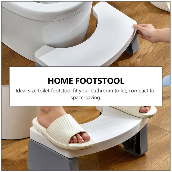 HAMPPLIES Adult Footstool Stool 1 Piece White PP Material Easy to Clean Comfortable Support