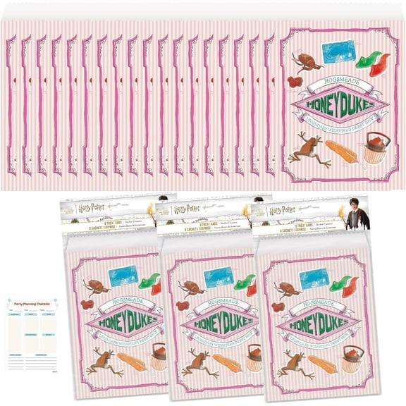 Osmanthus Harry Potter Treat Bags - 24 Harry Potter Goodie Bags for Party Favors, Checklist - Birthday Party Decorations & Supplies