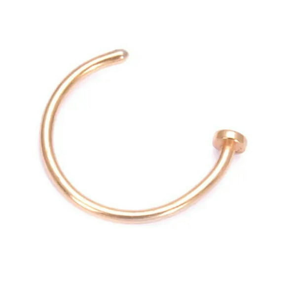EOEMY Nose Ring Surgical Steel Fake Nose Rings Hoop Lip Nose Rings Small Thin Piercing-Gold-10mm