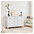 thumbnail image 6 of 6 Drawer Dresser - Wooden Chest of Drawers, Retro Minimalist Storage Organizer for Bedroom, Living Room, Entryway - White, 6 of 7