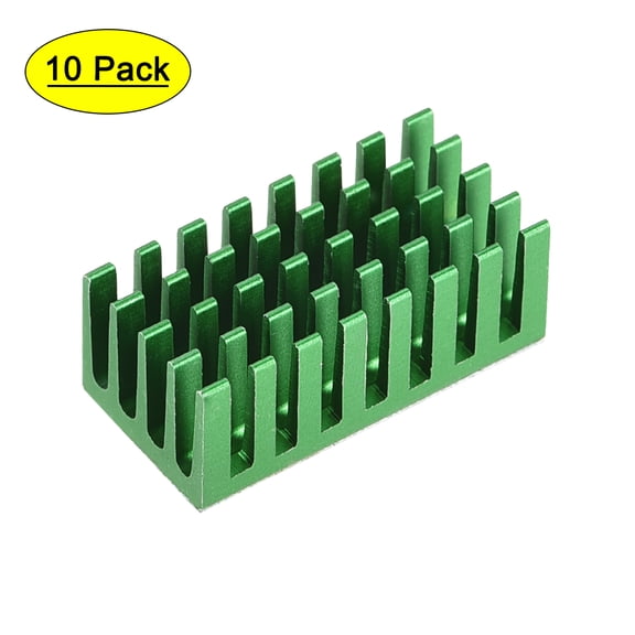 11x28x14mm Green Aluminum Heatsink Thermal Adhesive Cooler for Cooling 3D Printers 10Pcs