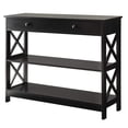 thumbnail image 1 of Convenience Concepts Oxford Table Console à 1 Tiroir avec 2 Étagères Ouvertes, Noir, 1 of 3