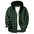 thumbnail image 3 of Cethrio Kids Boys Shirt Jackets, Hooded Casual Long Sleeve Lightweight Plaid Shirts Green Size 5T, 3 of 3