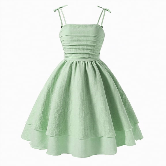 Hessimy Girls Cotton Long Sleeve Casual Cartoon Applique Party Dress,holiday wear(Green,10-11 Years)