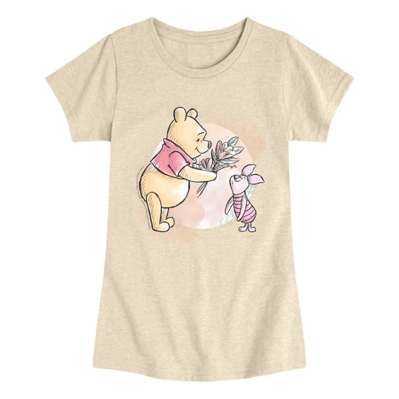 Winnie the Pooh - Flower Gift - Youth Girls Fitted Short Sleeve T-Shirt