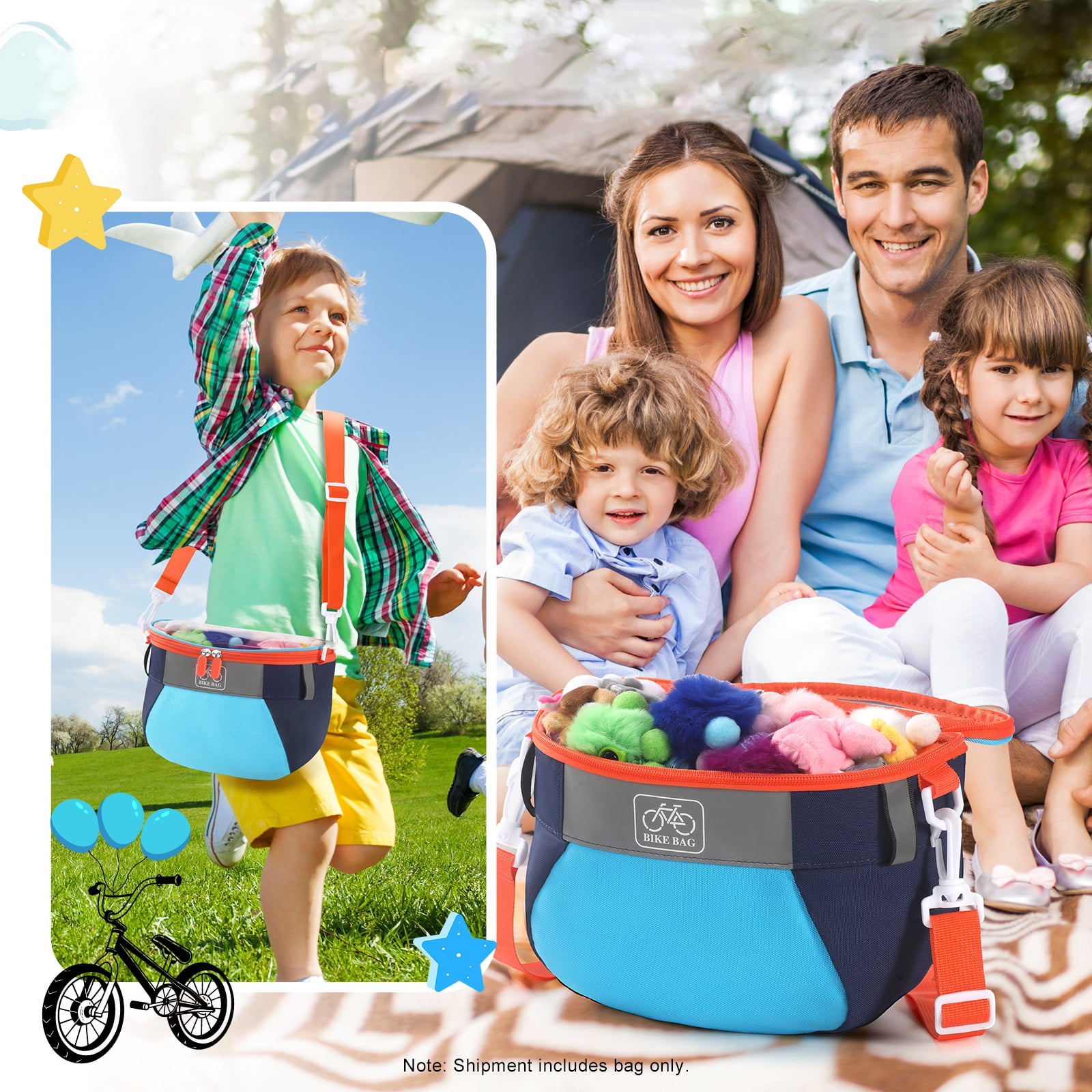 HUISZJ Bike Basket Cute Bike Accessory Front Frame Handlebar Bag (C)