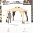thumbnail image 4 of GOJOOASIS Outdoor Gazebo, 11.5x11.5ft Patio Gazebo Waterproof Canopy Tent UV-Resistant 2-Tier Pop Up Canopy Tent with Mosquito Netting, 4 of 7