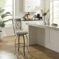 thumbnail image 3 of Powell Roselyn 30" Indoor Round Metal Swivel Bar Stool, Pewter, 3 of 11