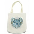 thumbnail image 1 of Tropical Animals Tote Bag, Patterned Head of Koala with Ornate Motifs Australian Image, Cloth Linen Reusable Bag for Shopping Books Beach and More, 16.5" X 14", Cream, by Ambesonne, 1 of 2
