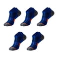 thumbnail image 4 of AirLoni 5 Pack Men's Solid Color Short Cut Sports Socks Airy Stretch Deodorizing Low Cut Ankle Socks For Basketball Marathon Running Cycling Everyday Wear Blue,One Size, 4 of 4