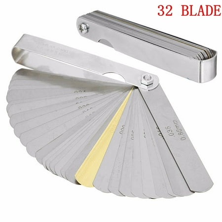 Tappet Feeler Gauge Moaere32 Blades Steel Feeler Gauge Dual Marked Metric and Imperial Gap Measuring Tool ()