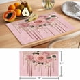 thumbnail image 6 of Pink Roses Romantic Placemats Set of 6 Watercolor Botanical Floral Place Mats Indoor Wipeable Table Mats Washable Cloth Dining Table Placemats for Kitchen Holiday Party Home Decor 13x19 Inch, 6 of 9