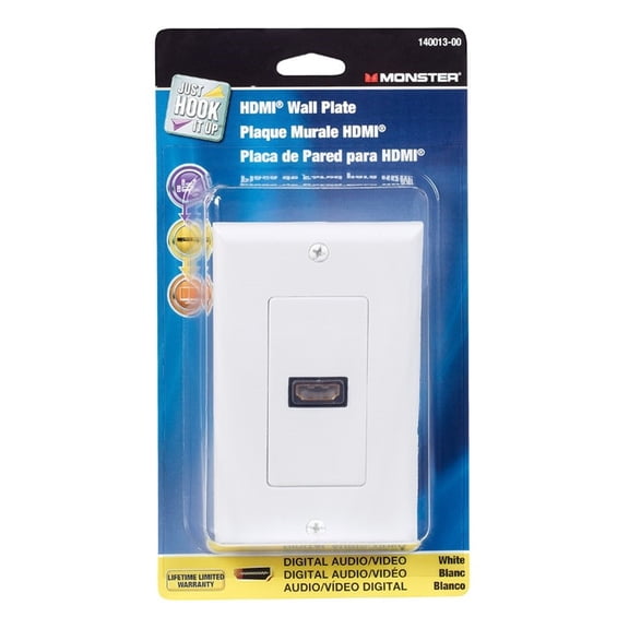 WALLPLATE HDMI 1080P WHT by MONSTER JHIU MfrPartNo 140013-00