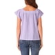 thumbnail image 3 of INSPIRAR CHIC Blusa de Mujer de Verano con Cuello Cuadrado y Mangas Cortas de Gingham XS Púrpura, 3 of 6