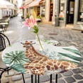 thumbnail image 6 of Tropical Giraffe Sloth Round Tablecloth for 36-44 Inch Tables,Fitted Table Cover with Elastic Edge,Watercolor Summer Palm Leaf Waterproof Outdoor Table Cloth Protector for Patio Garden Dinner Picnic, 6 of 9