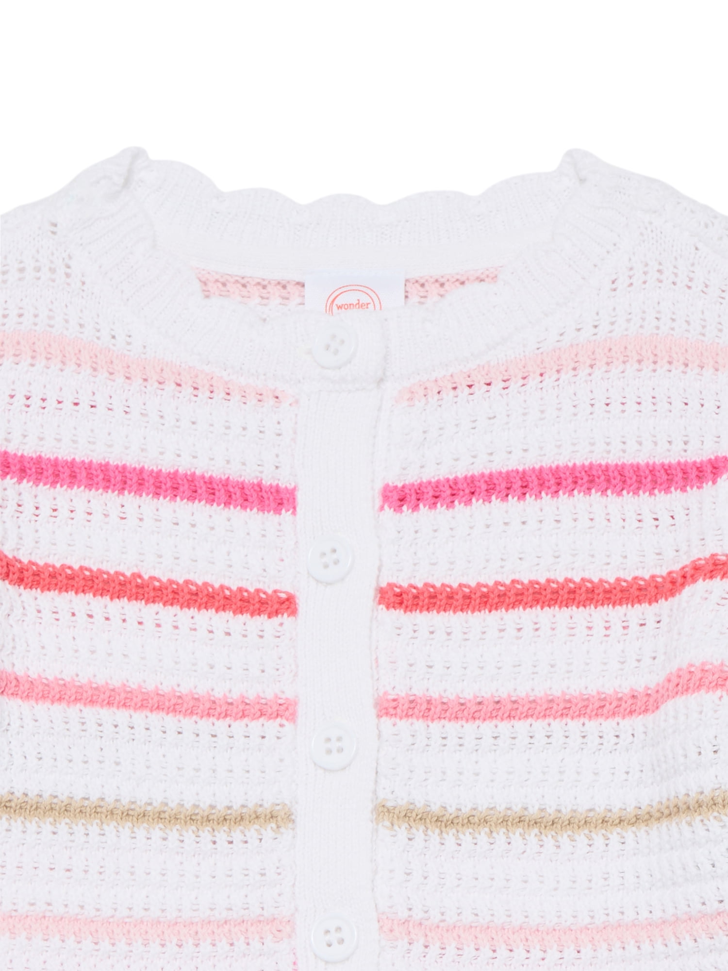 Wonder Nation Toddler Girls Crewneck Cardigan with Long Sleeves, Sizes 12M-3T
