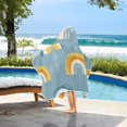 thumbnail image 3 of Yayeee Kids Hooded Towels Toddler Soft Absorbent Beach Bathing Wrap 50" x 23.5", Light Blue Rainbow, 3 of 5