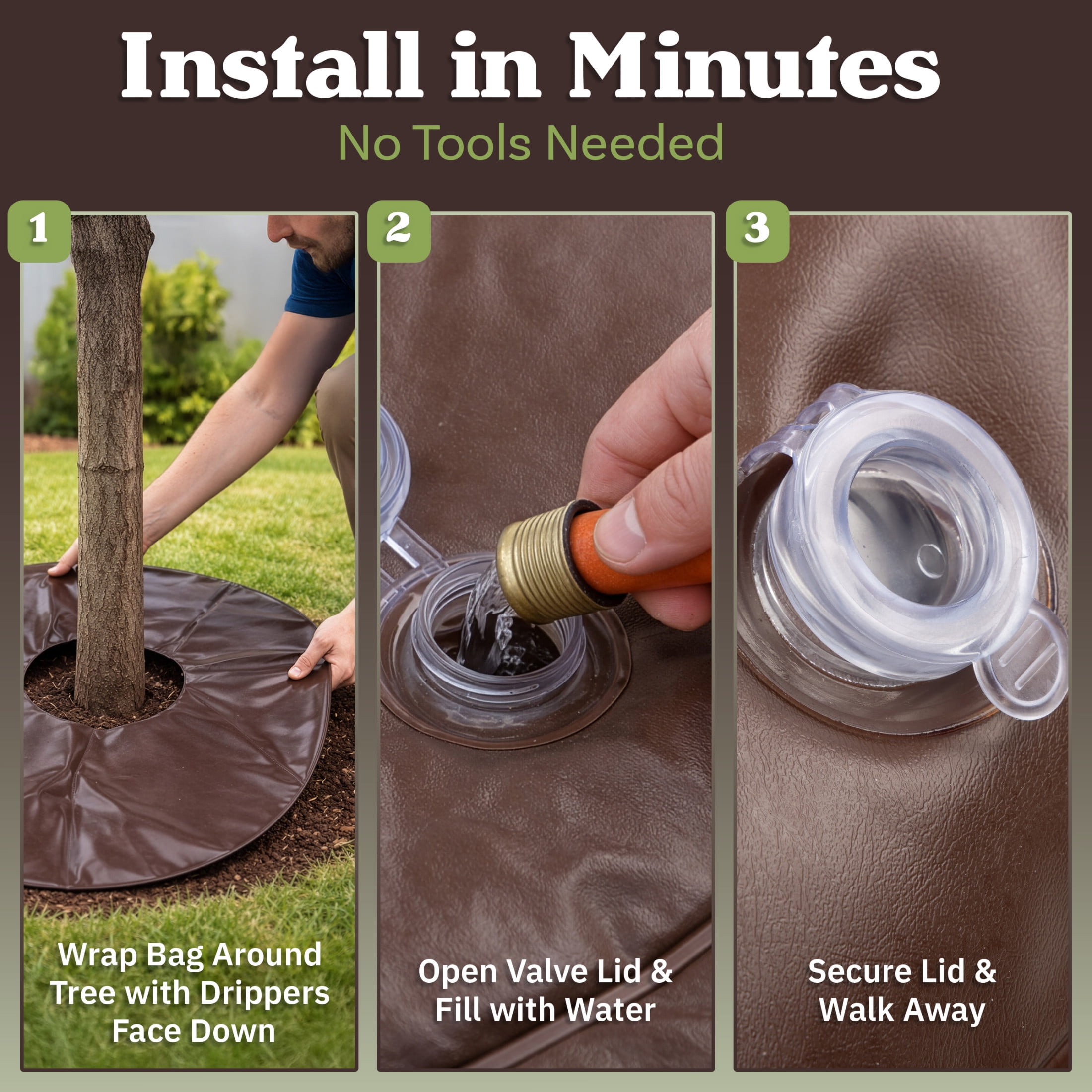 Pure Garden 15 Gallon Tree Watering Ring - Heavy Duty PVC Automatic Drip Irrigation System